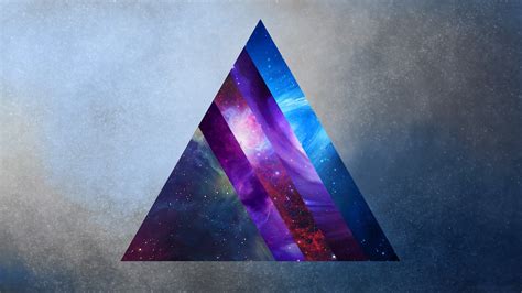Triangular Galaxy Print Logo Space Prism Triangle Hd Wallpaper