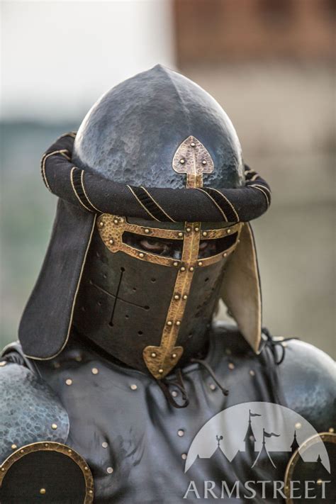 Xiv Century Blackened Sugarloaf Knightly Helmet “the Wayward Knight