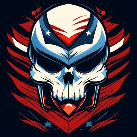 Premium Vector American Flag Skull Vector Art