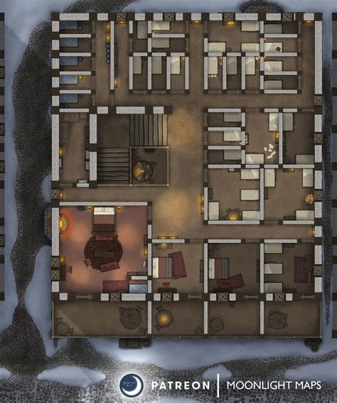 Snow City Tavern Battle Map For DnD In Map Fantasy Map Location Map