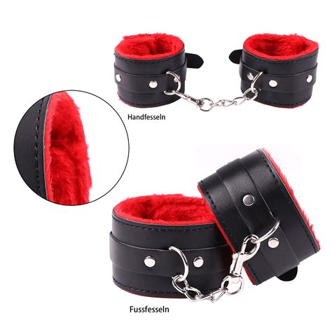 Fetish 7in1 Handcuffs Ankle Cuffs Blindfold Ball Gag Collar