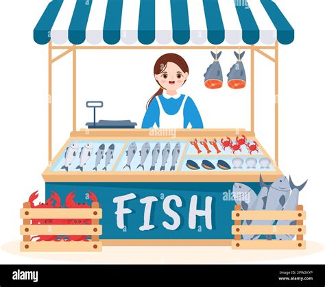Fish Store To Market Various Fresh And Hygienic Products Seafood In