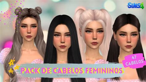 Pack 47 Cabelos Femininos Especial 50 Inscritos The Sims 4