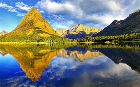 Nature Landscape Reflection Mountain Glacier National Park