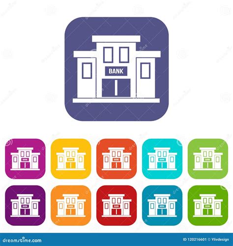 Bank Building Icons Set Stock Vector Illustration Of Isolated 120216601