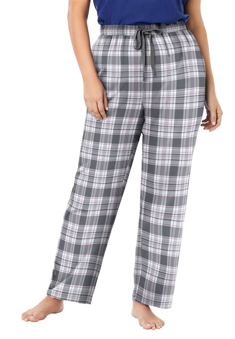 Dreams And Co Dreams And Co Womens Plus Size Cotton Flannel Pants