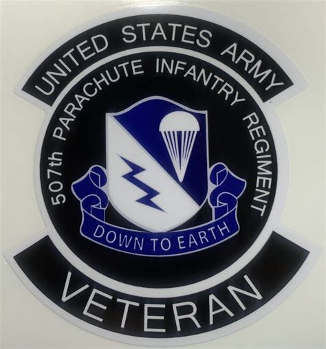 Us Army 507th Parachute Infantry Regiment Veteran Sticker Decal Patch