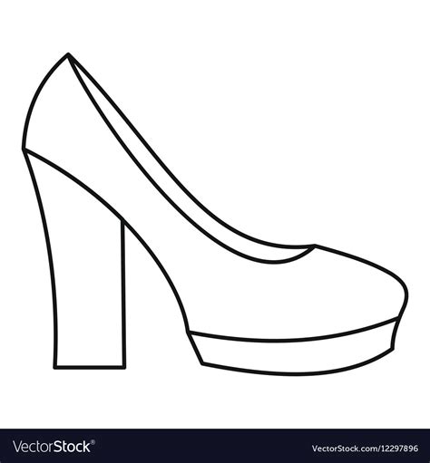 High Heel Shoes Icon Outline Style Royalty Free Vector Image