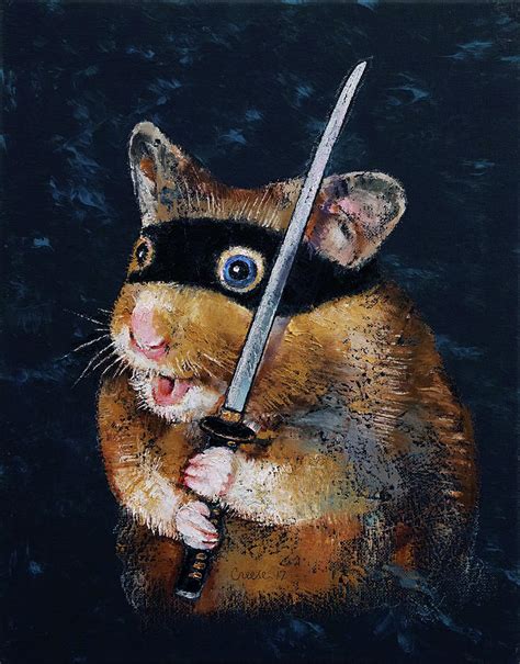 Ninja Hamster Painting By Michael Creese Fine Art America