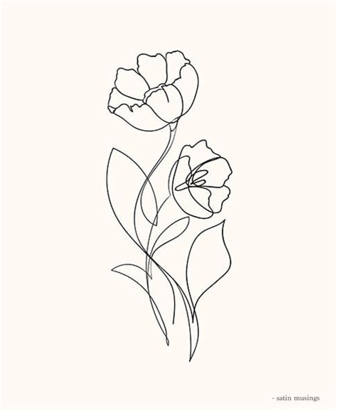 Line Art Flowers Flower Line Drawings Line Art Drawings Tattoo