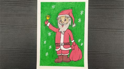 How To Draw A Cute Santa Claus Santa Claus Drawing With Oil Pastels