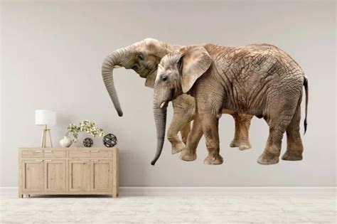 3d Elephant Trunk A462 Animal Wallpaper Mural Poster Wall Stickers