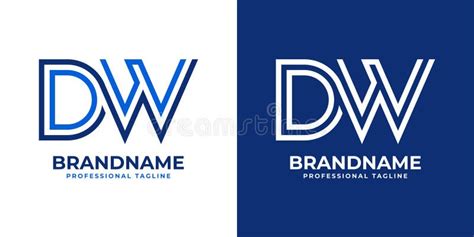 Letter Dw Line Monogram Logo Suitable For Any Business With Dw Or Wd