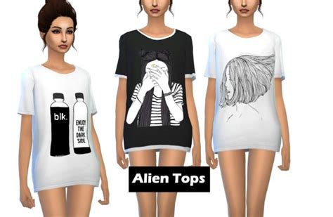Alien Tops At Nicoledu Sims 4 Updates Sims 4 Clothing Tumblr Sims