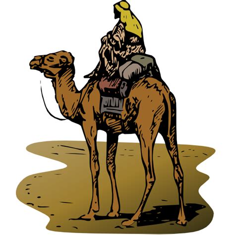 Image Of Camel With Rider In Vector Free Svg