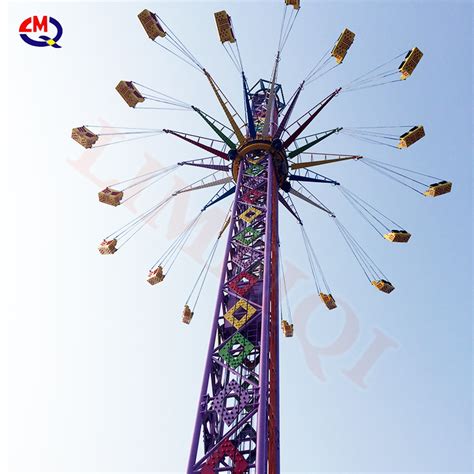 52m Amusement Thrilling Tower Ride Swing Flying Tower Free Fall Flying Swing Tower Rides For
