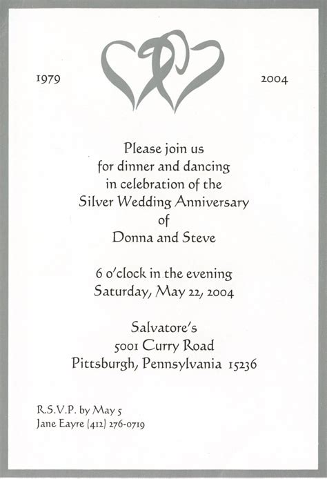 25th Anniversary Invitation Templates Invitation Design Blog