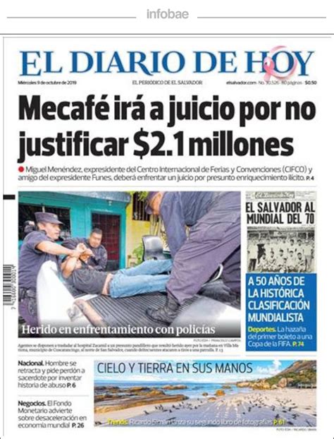 El Diario De Hoy El Salvador 9 De Octubre De 2019 Infobae
