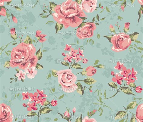 Teal And Pink Floral Wallpaper Seamless Flower Pattern Floral Teal