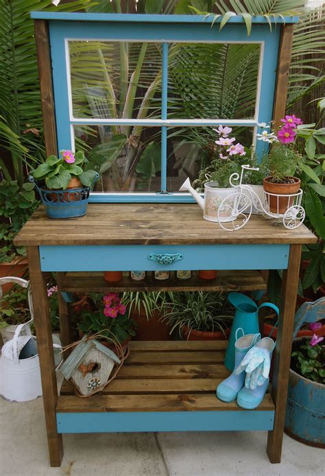 Vintage Window Potting Table Sold Home And Garden
