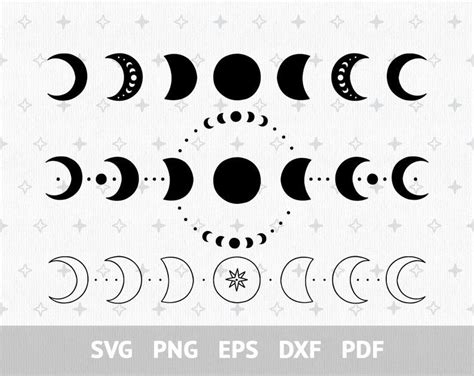 Moon Phases Svg Celestial Svg Mystical Moon Phase Svg Files Etsy In