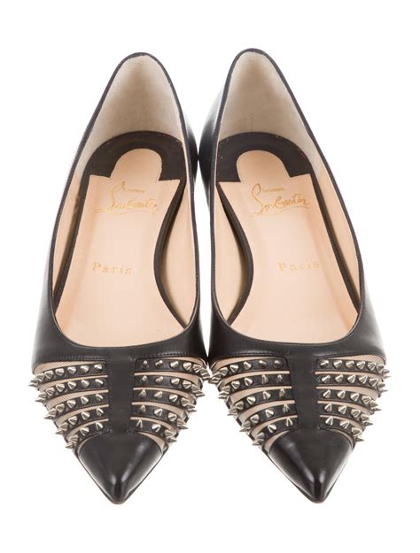 Christian Louboutin Leather Spike Ballet Flats Shoes Cht151567
