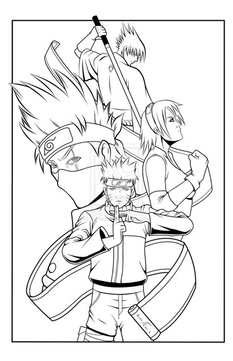 Naruto Team 7 Pages Coloring Pages