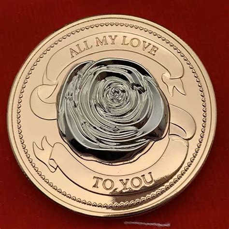 Love Rose Tridimensional Gold Coin Custom Coins