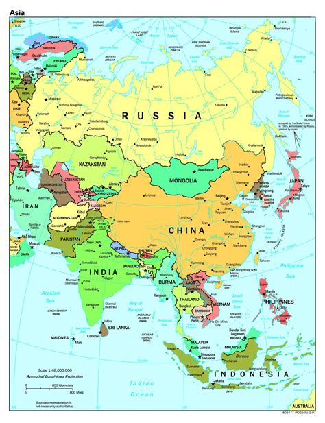 Mapa Político A Gran Escala De Asia 1997 Asia Mapas Del Mundo