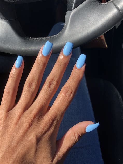 Blue acrylic coffin nails summer | Blue acrylic nails, Coffin nails