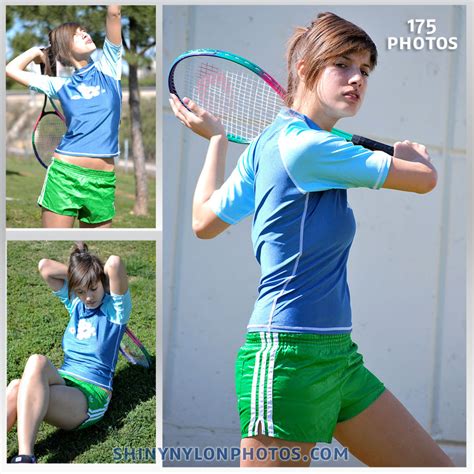 Photoset 10 Green Adidas Shiny Nylon Shorts