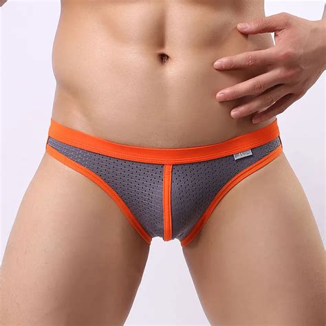 Brave Person Mens Breathable Mesh Briefs Men Low Waist Tight Sexy