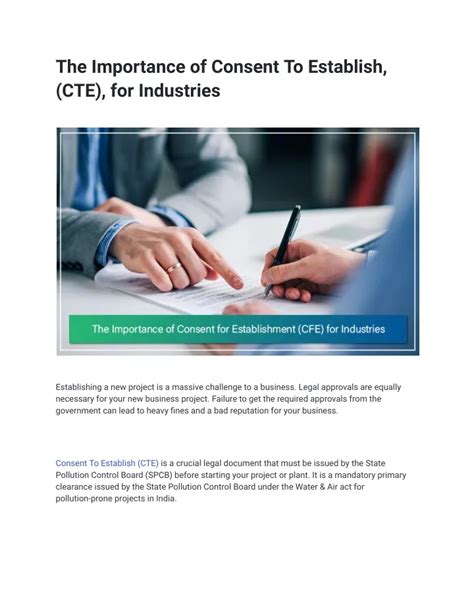 Ppt The Importance Of Consent To Establish Cte For Industries