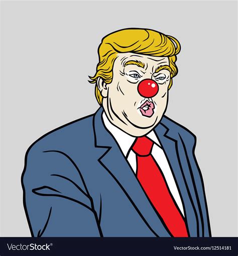 Donald Trump Wearing Red Nose Cartoon Royalty Free Vector