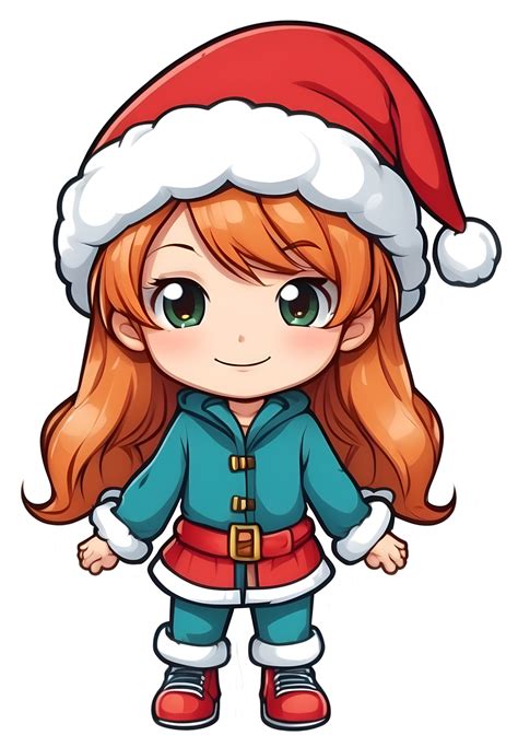 Ai Generated An Anime Girl Wearing A Santa Hat 34731085 Png
