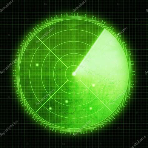 The receiver converts all received electromagnetic radiation into a continuous electronic analog signal of varying (or oscillating). Green radar screen with targets — Stock Photo © rottenman ...