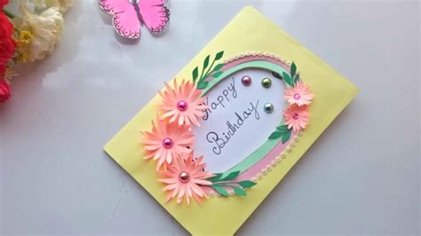 Start with a blank greeting card in a solid color and cut a piece of patterned paper slightly smaller than the front of the card. Beautiful Handmade Birthday card idea. DIY Greeting Pop up Cards for Birthday.