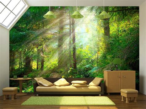 Wall26 Park Beautiful Misty Old Forest Removable Wall Etsy Canvas