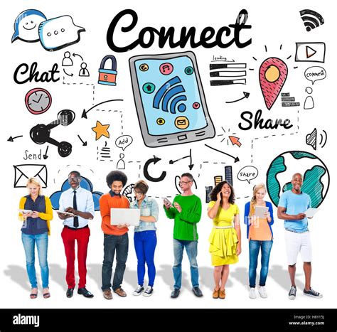 Connect Social Media Social Networking Concept Stock Photo Alamy