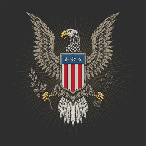 American Eagle Veteran Emblem 1234967 Vector Art At Vecteezy