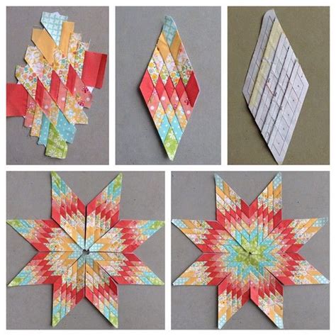 Start with her lesson on quick lemoyne star quilt. This is such a clever way to make a mini lone star block ...