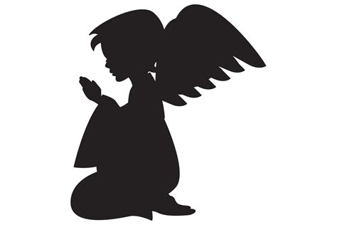 Praying Angel Silhouette Illustrations Creative Market