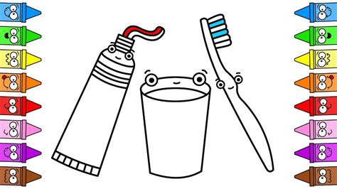 Baby Dental Care Coloring Page Toothbrush How To Draw Toothbrush