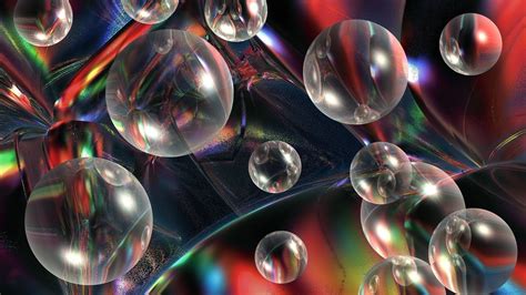 3d View Abstract Nature Multicolor Bubbles Virtual Wallpaper