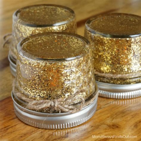 Glitter Mason Jars With Led Tealight Candles Craft