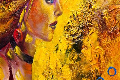 Painting Modern Yellow Portrait Woman Abstract Painting