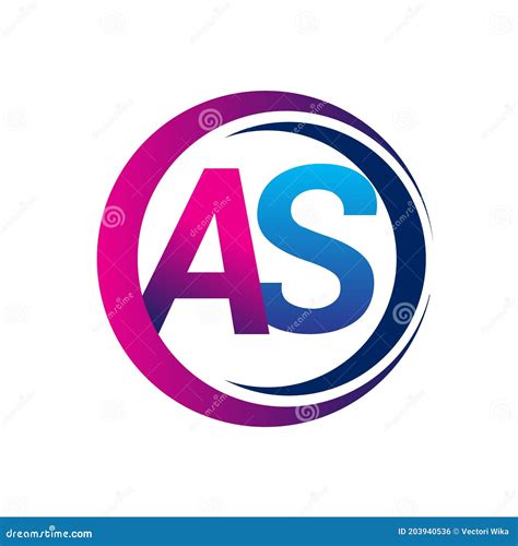 Initial Letter Logo As Company Name Blue And Magenta Color On Circle