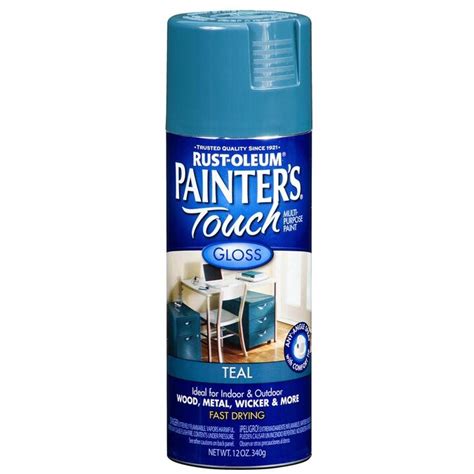 Rust Oleum Painters Touch 12 Oz Teal Gloss Spray Paint At