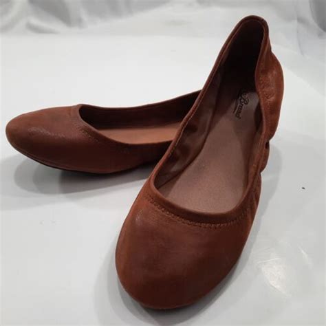 Lucky Brand Womens Emmie Brown Leather Ballet Flats Size 10 Comfort