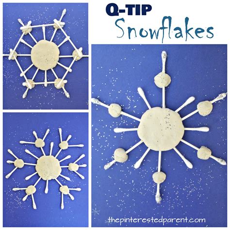 Glittery Q Tip Snowflakes The Pinterested Parent